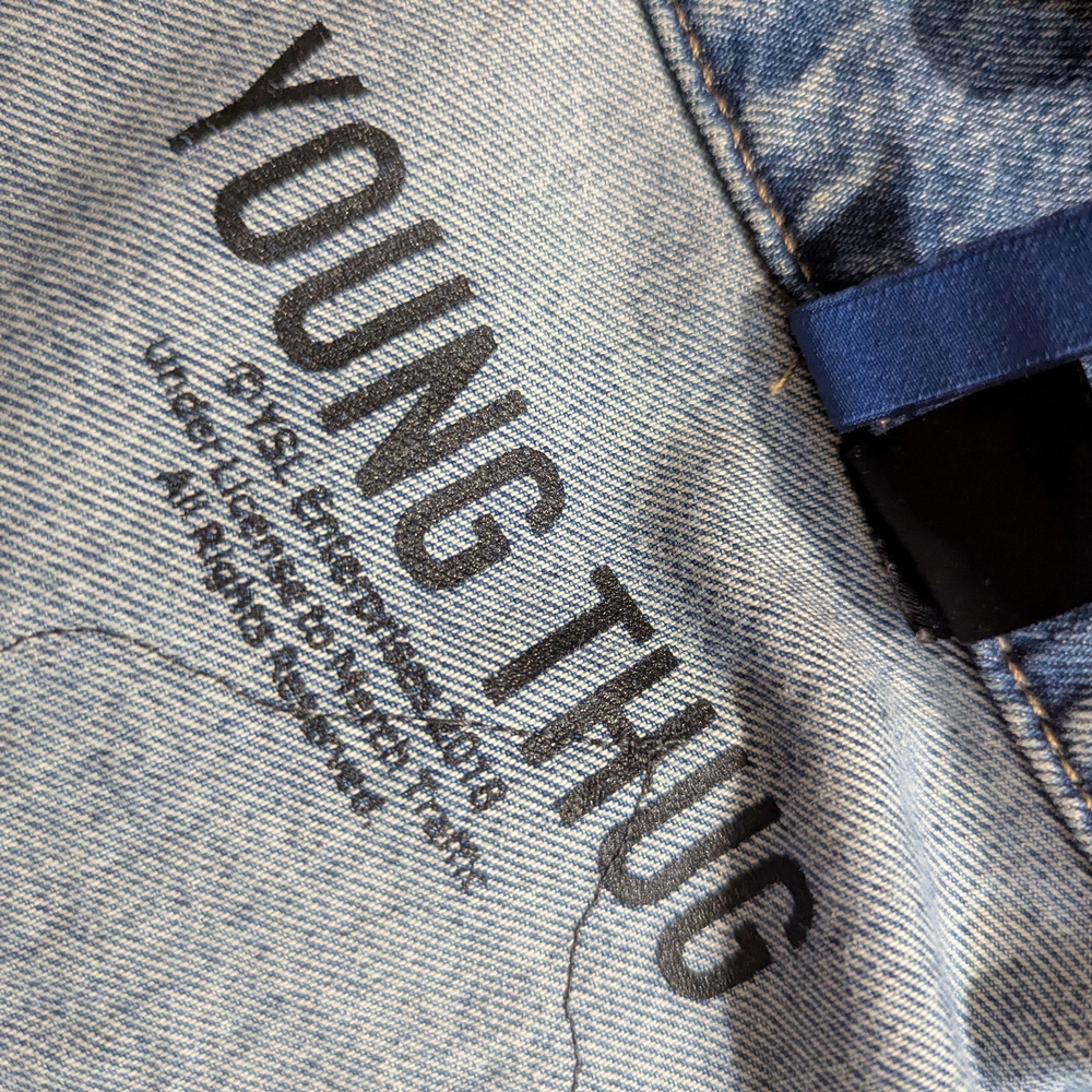 Embroidered Denim Jacket with Ruffle Hem - Picture 13 of 15